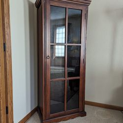 Cherry Display Cabinet With Glass Door