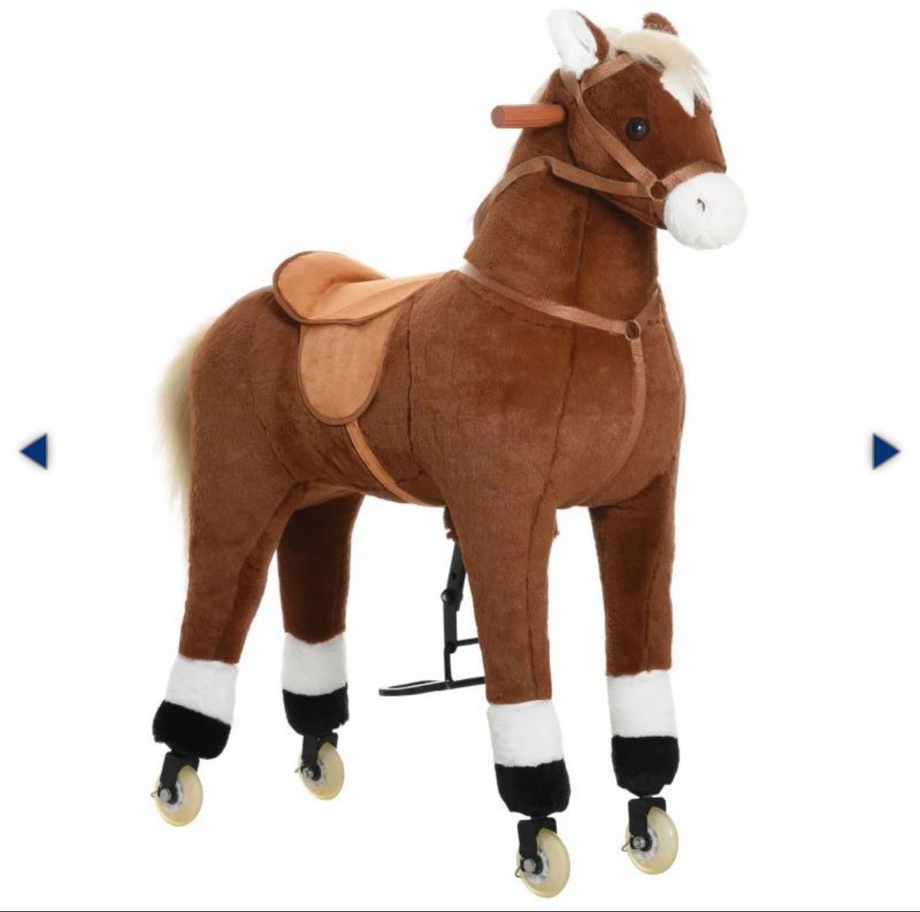 (Retail $306.99) Qaba Kids Ride-on Walking Horse with Easy Rolling Wheels, Soft Huggable Body, Kids 5-16 Years, 330-129