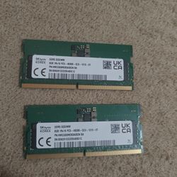 SK Hynix 16GB Kit (2x8GB) DDR5 RAM 4800MHz PC5-4800B SODIMM Laptop Memory 1Rx16
