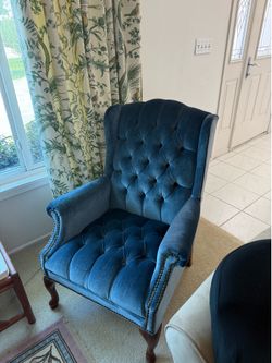 Blue velvet chair