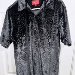 Supreme Spider Web Velvet Shirt 