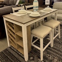 Dining Table With 2 Chairs And 2 Stools