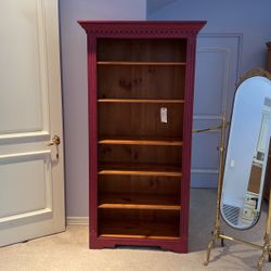 Fuchsia with oak shelves