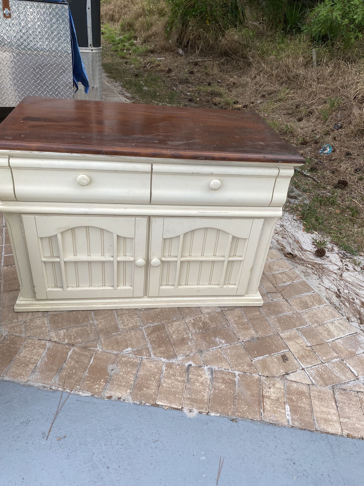 Cream TV stand dresser