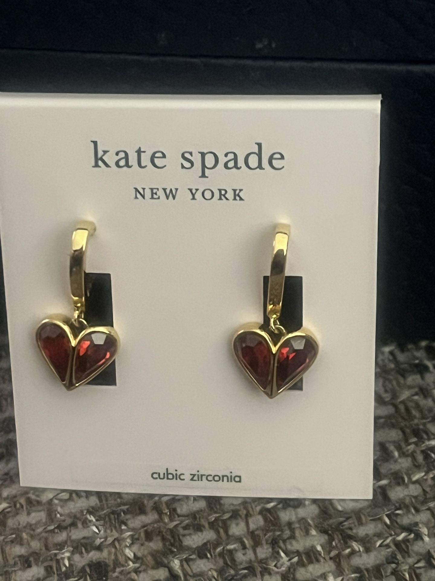 NWT Kate Spade Ruby Heart Dangle Earrings