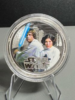 2011 Star Wars Luke & Leia 1 Oz .999 Silver Coin – Rare Niue $2