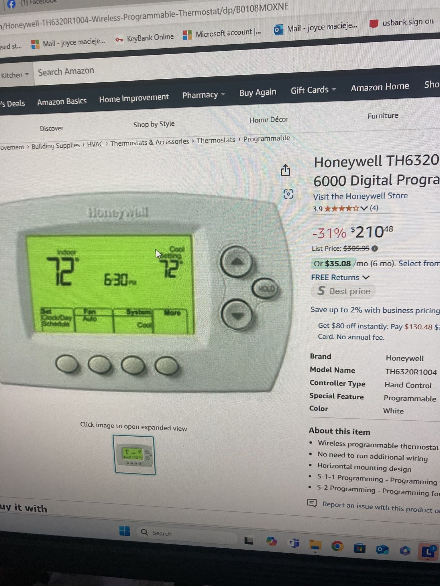 Thermostat Programable Honeywell