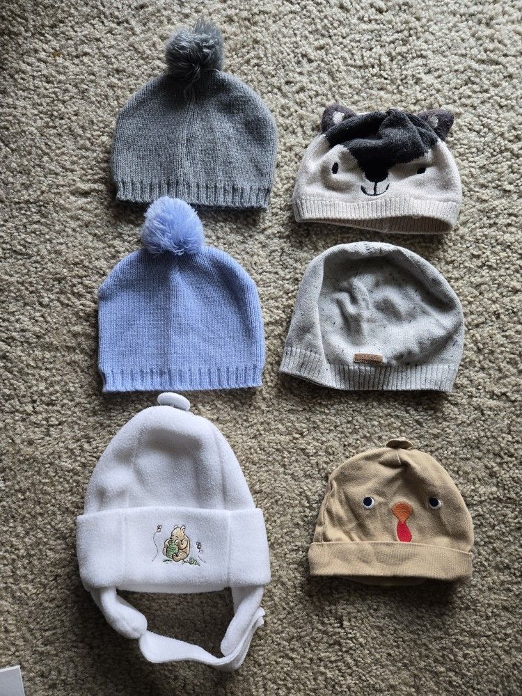 Baby Boy Beanies Size 3-12 Months Bundle