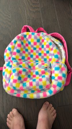 Bookbag fuzzy checkered