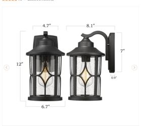 1-Light Black Aluminum Hardwired Rust Resistant Outdoor Lighting Fixture Wall Lantern Scone Wall Light
