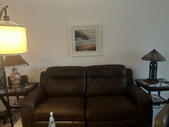 Sofa , Love seat, recliner, side tables , Lamps and retro dinette set