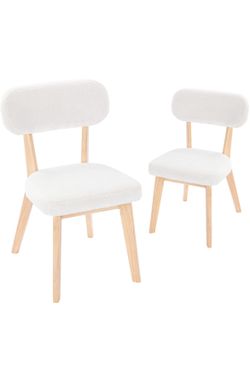 2 Mid Century Modern Velvet upholstered Wood Chairs - New In Box 