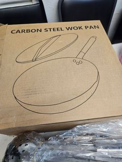 Carbon Steel Wok Pan with Lid