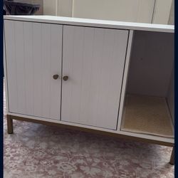 Cat Litter Box Enclosed Furniture Used