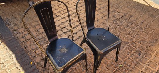 3 Metal Chair  Black/gold  Rustic Color