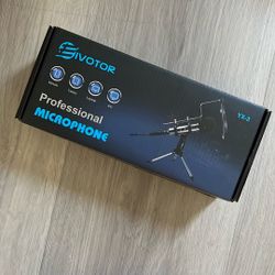 EIVOTOR Recording Microphone, 3.5mm Condenser Microphone Plug and Play, PC Microphone with Filter Suitable for Podcasting, Voice Recording, Skype, You