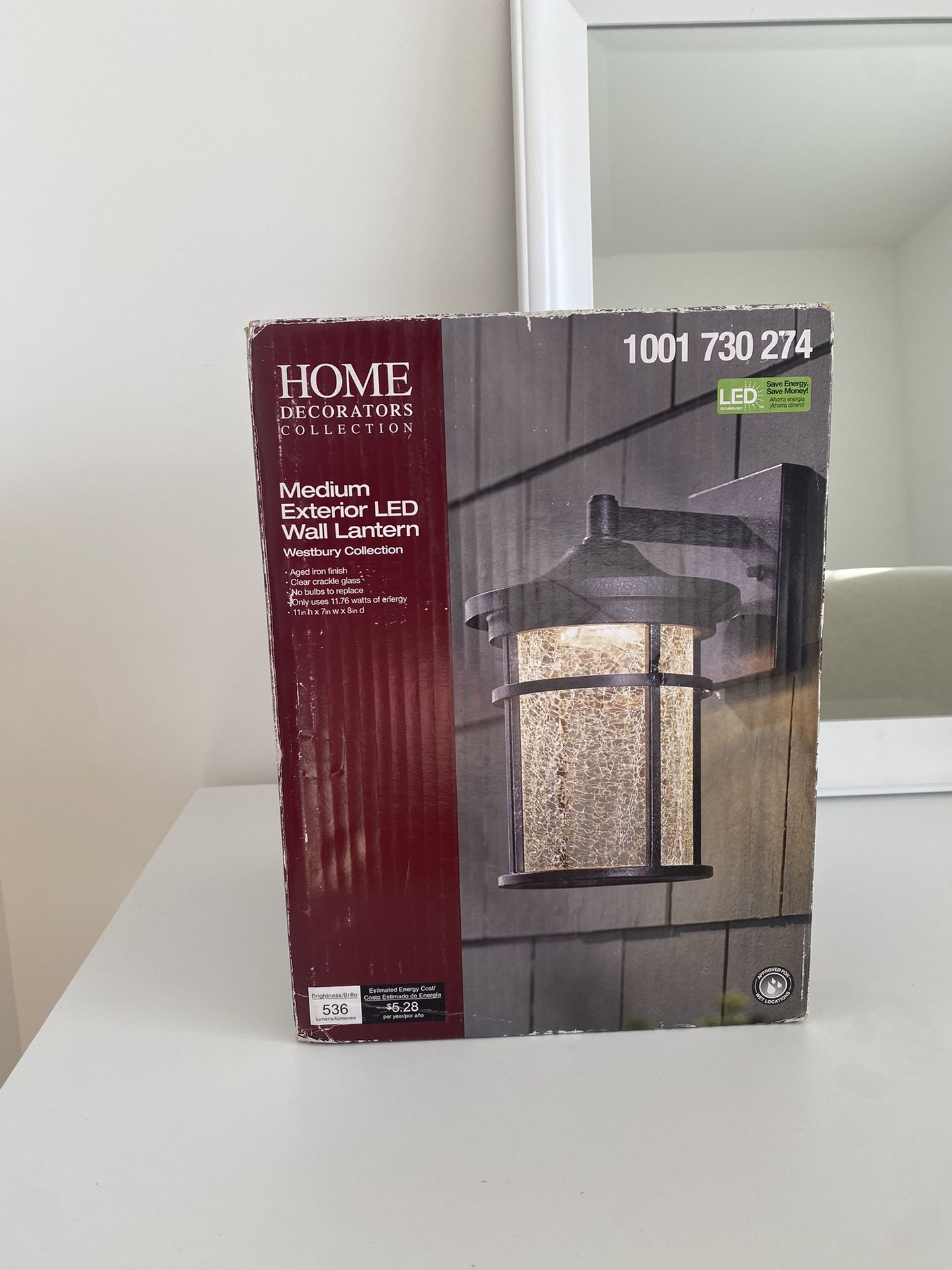 NEW Home DC Westbury 11in. Aged Iron Medium LED Outdoor Wall Light Fixture B128