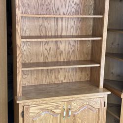 Oak Bookcase / Bookshelf / Storage Display Case Shelf