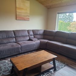 MAKE OFFER Brand NewSectional Sofa With Three Power Reclyners 