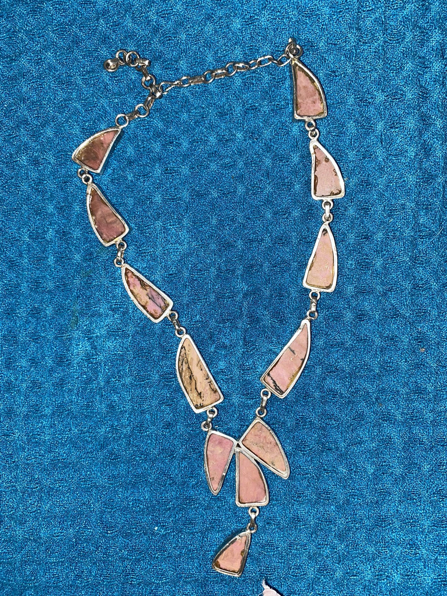 Pink Turquoise, Sterling, Silver Handmade, One Of A Kind Necklace
