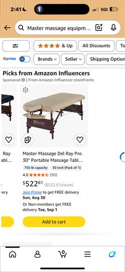 Folding massage table