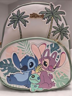 Disney Stitch Mini Backpack Bioworld Stitch & Angel Tropical NWT New with Tags