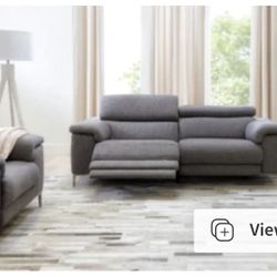 🚨 MOVING SALE – Talin Grey Power Reclining Sofa W/Usb Loveseat + Single Recliner Chair – $450 for Both! 🚨