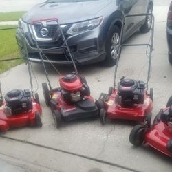 9 lawn mowers for sale. Self propelled and push