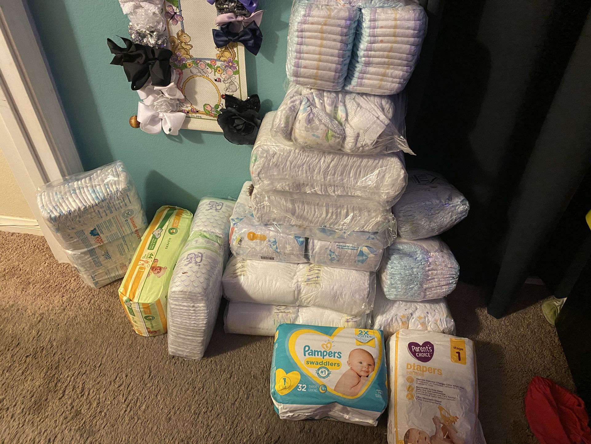 Diapers Size 1- Mixed Brands