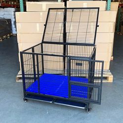 (New in box) $180 Large Folding Heavy Duty Dog Cage Crate Kennel, Single-Door, 41x31x34”