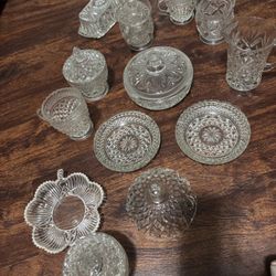 Vintage Pressed Glass Collection  – Beautiful Matching Set
