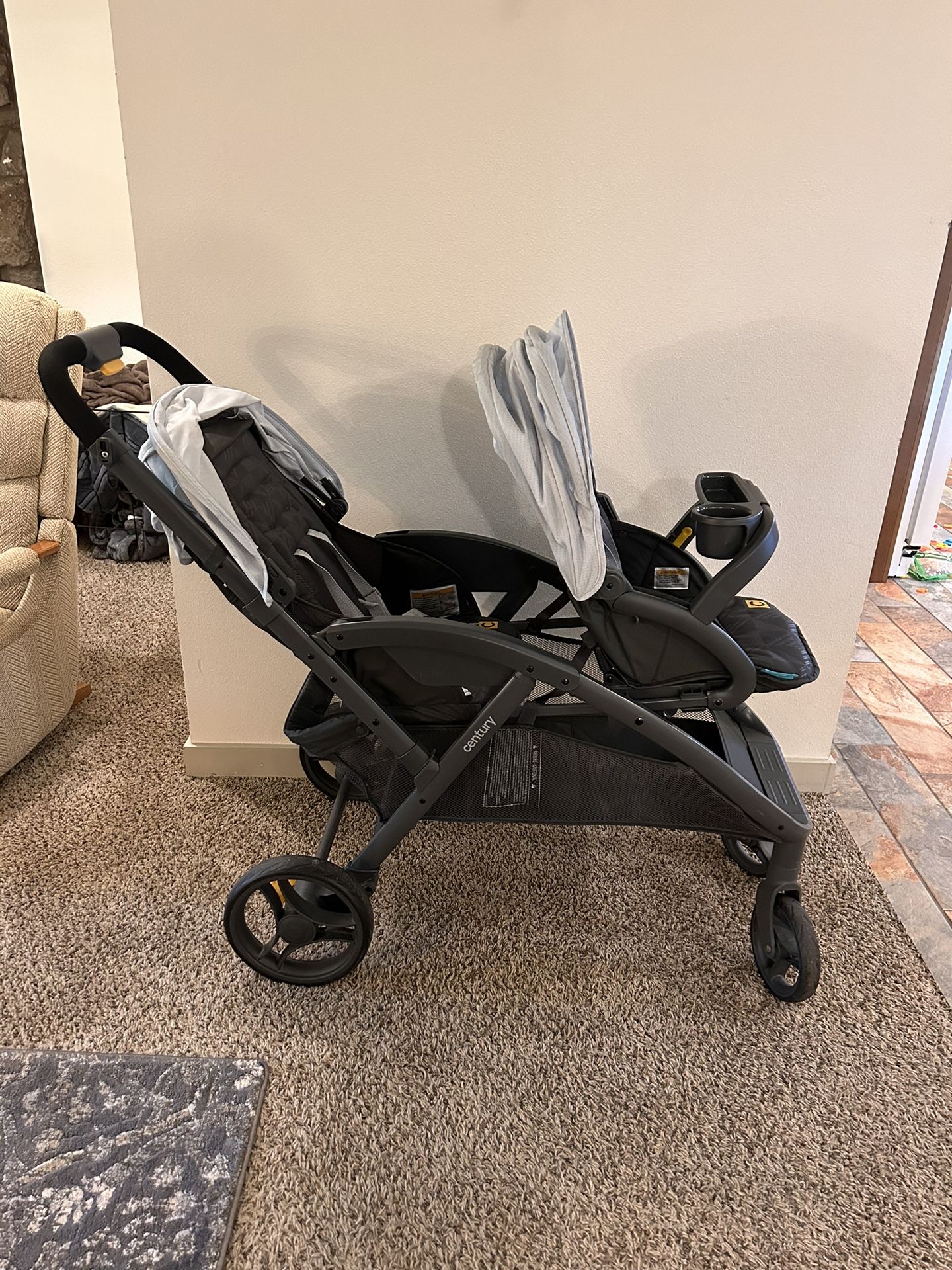 uppababy vista weight limit V2 Double Stroller anthony Color:Green Canopy Pine Leaf navy paddle Weather Protection Bugaboo Skateboard Attachment Bugaboo