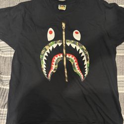 BAPE ABC Gold Zip Shark Tee Throw Me A Price