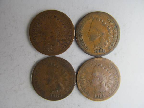 Set of 1879 to 1882 Indian Head Cents -- INCLUDES SEMI-KEY DATE COIN!