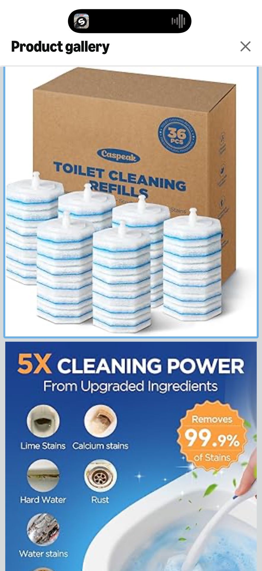 36 Count Toilet Wand Refills For Clorox Toilet Wand, 5X Cleaning Power Toilets Bowl Cleaners With Exclusive Formula, High-Density Disposable Toilets B