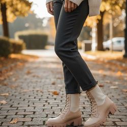 Women combat boots size 7.5