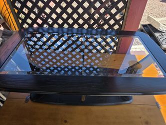 Black Wood And Glass Coffee Table And End Tablez
