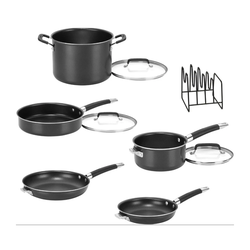 Cuisinart - SmartNest Nonstick Aluminum 9-Piece Set - Black