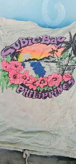 Vintage Flour Sack Bag T Shirt Philippines Subic Bay 1960?  Rare Used Size M