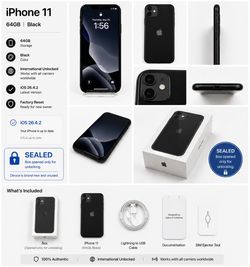 iPhone 11 64GB Black
- International Unlocked