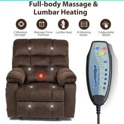 Oversized Power Lift Recliner Chair w Heat Massage