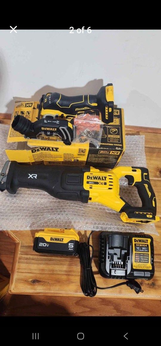 Dewalt 20V 'Max XR' 3" cut-off tool, reciprocating saw, battery, charger