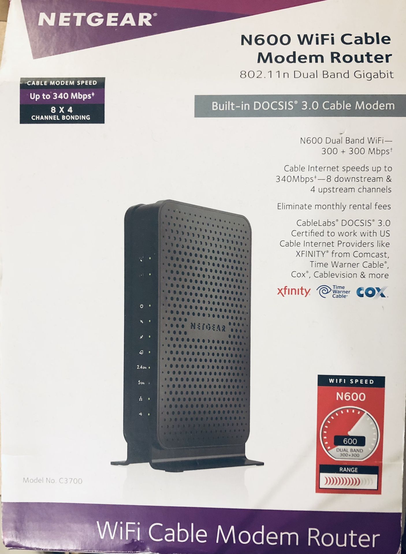 Netgear N600 Wifi Cable / Modem Router