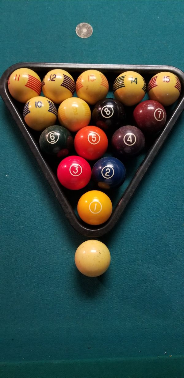 Pool table with balls and cues for Sale in Kansas City, KS ...