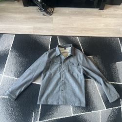 SHEIN Thick Gray Felt Button-Down Shirt Jacket Shacket Men's