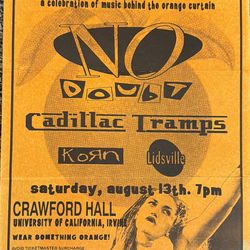 Vintage 1994 No Doubt Korn Concert Flyer – Orange County Original