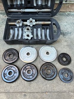 Adjustable Dumbbell Set with Case and Plates