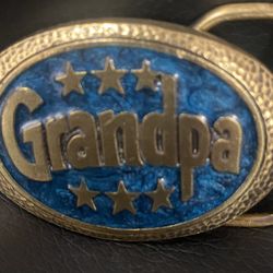 Vintage small children’s GRANDPA solid brass collectible belt buckle