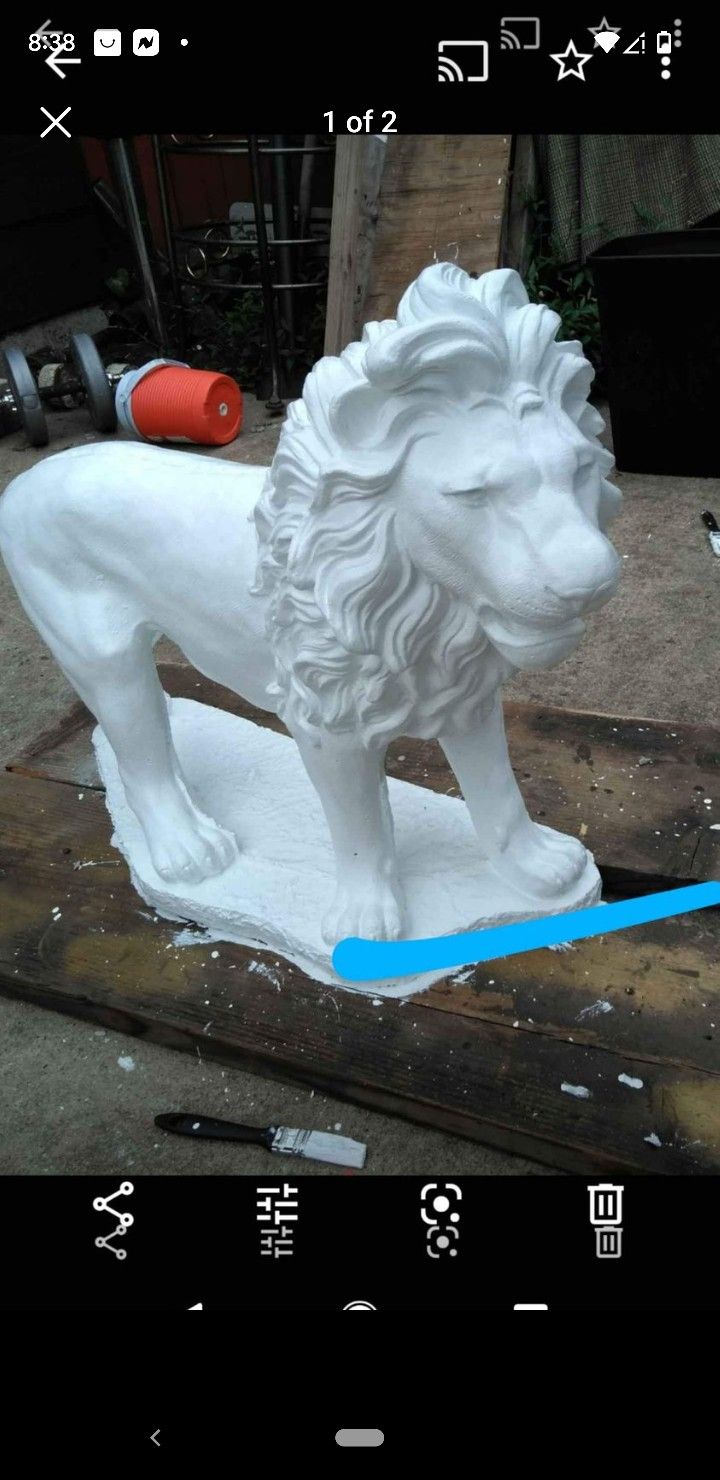 2 Cement Lions ..... $1,000 Firm!!!!!! Can Deliver 