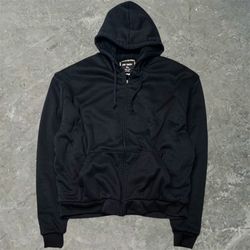 Y2K Pre-loved Men's Sportswear Soft Sherpa Lined Fleece Zip Up Hoodie Jacket